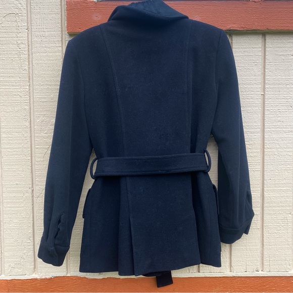 Black Wool Pea Coat - Picture 2 of 4